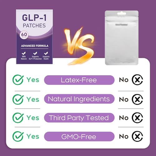 Circular purple wellness patches for daily application.