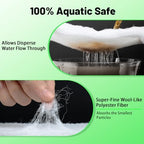 Hygger aquarium filter media placed inside a canister filter compartment for clarity
