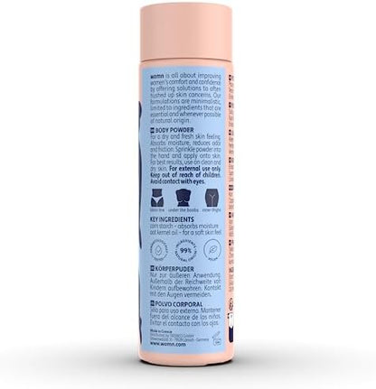 Womn talc-free body powder for anti-chafing and sweat absorption