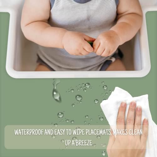 Sage green slip resistant silicone mat keeping a baby bowl steady.