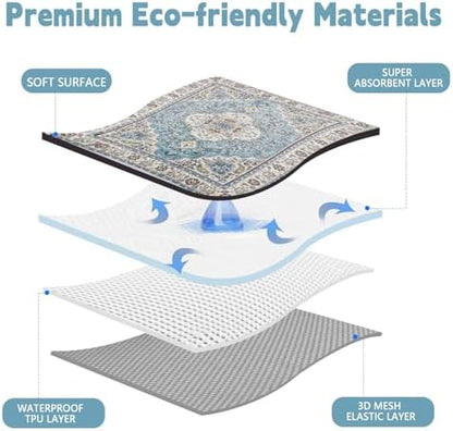 Machine washable Fummi bed pads in blue color