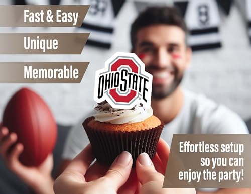 PartyKandy football themed cupcake topper set for graduation
