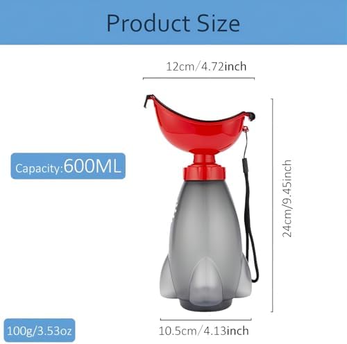 Greatlink travel potty red showing funnel and cap