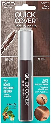 Red by Kiss Quick Cover Brush-in Color Hair Touch Up precision mascara wand applicator closeup.