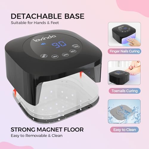 Lavinda dual light source nail lamp demonstrating internal light bead placement