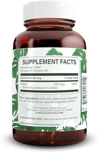Natural Nutra Potassium Iodide supplement label showing ingredient facts