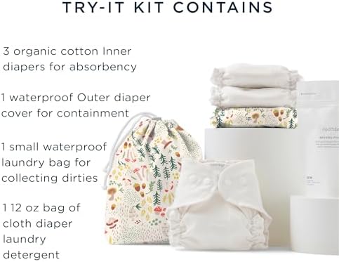 Esembly cloth diaper set featuring organic cotton inner diapers and waterproof cover