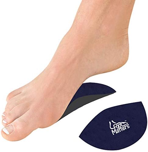 FootMatters arch support cushions for flat feet showing the contoured rubber core design.