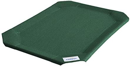 Breathable cooling fabric close up view of the durable green pet bed cover replacement.