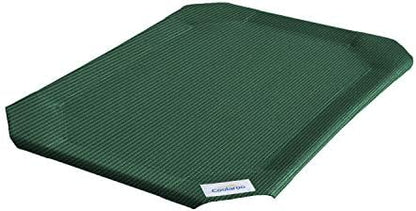 Breathable cooling fabric close up view of the durable green pet bed cover replacement.