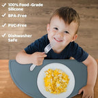 Two pack toddler food mats in blush pink and confetti white options