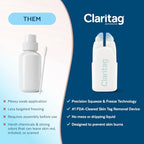 Before and after illustration of skin tag removal using the Claritag cryogenic treatment.