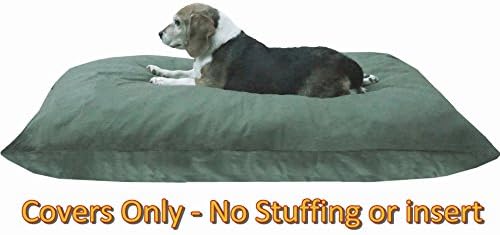 Large breed dog resting on filled DIY canvas duvet bed