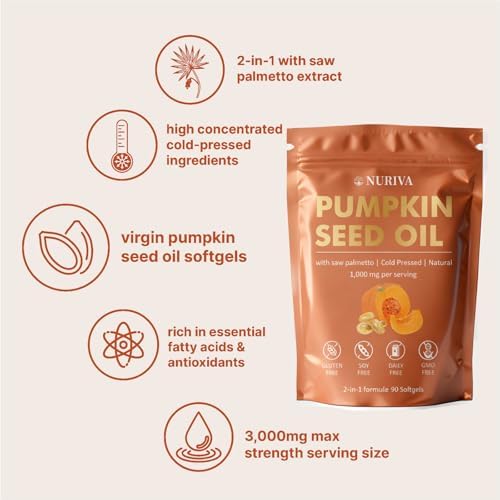 Nuriva pumpkin seed oil softgels dietary supplement packaging
