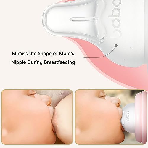 Four pieces of slow flow replacement nipples arranged neatly on white background