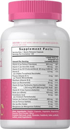 Carlyle Prenatal Vitamins supplement facts nutrition label