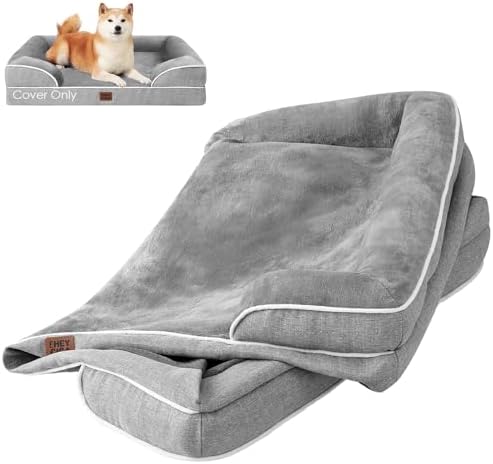 EHEYCIGA waterproof removable pet bed cover close up fleece texture