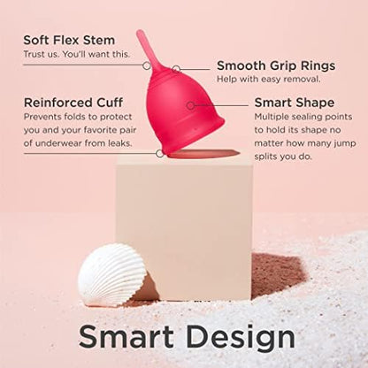 Saalt reusable period cup with breathable cotton carry bag