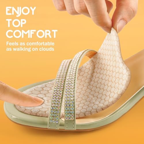 Honeycomb patterned gel inserts for high heels shown from top angle.