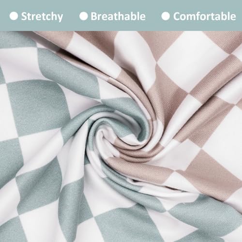 Close up of soft checkered fabric texture
