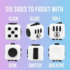 Generic handheld anxiety relief sensory block showing the manual flip switch mechanism