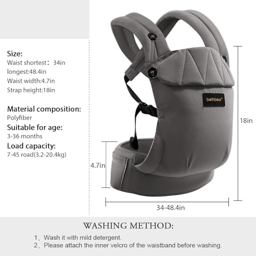 Back view of BethBear carrier showing X-shaped weight distribution