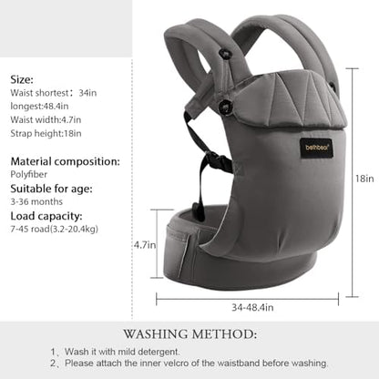 Back view of BethBear carrier showing X-shaped weight distribution