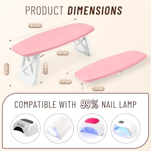 Side profile of Aonolovo professional microfiber leather nail arm rest