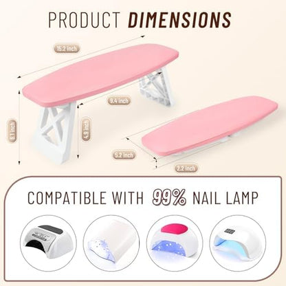 Side profile of Aonolovo professional microfiber leather nail arm rest
