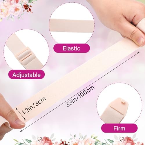 Three piece set of neutral skin colour colostomy support bands neatly rolled up.