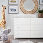 Infant lying comfortably on the soft YENING mini changing station cover