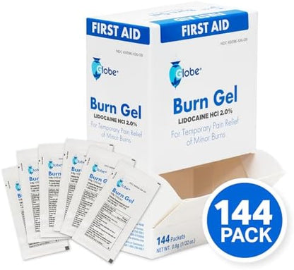 Medical grade dispensing box of Globe topical anesthetic burn gel.