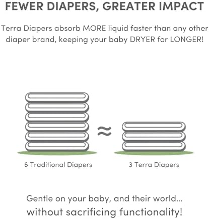 Terra chemical free overnight toddler diapers side leak guard design