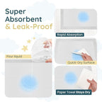 Baby changing station setup with disposable pad liner in use