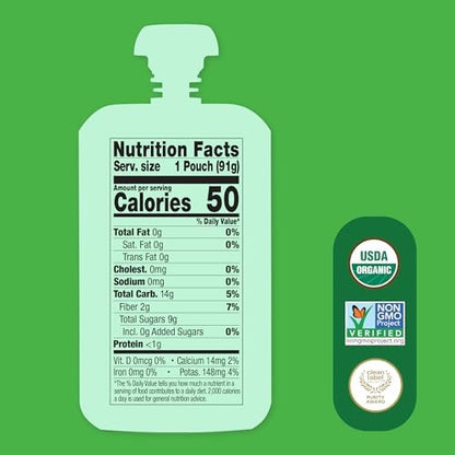 Organic kale and apple fruit veggie blend pouch packaging