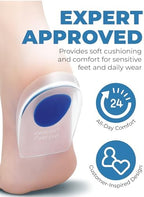 BloomLab blue silicone inserts placed inside a sneaker for all-day comfort.