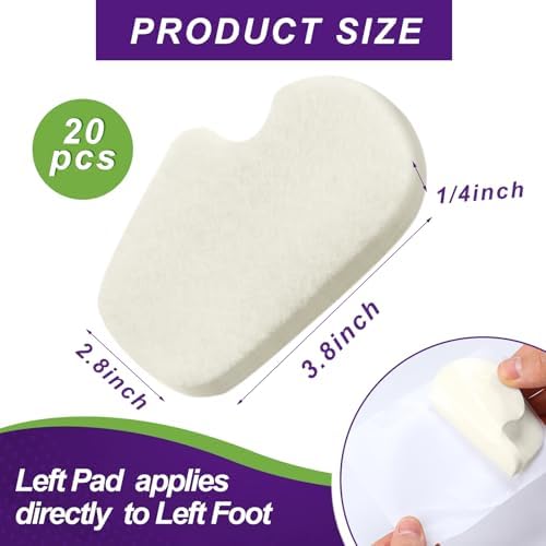 Adhesive white felt dancer pads for ball of foot pain management.