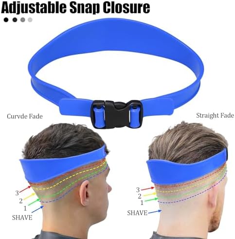Adjustable curved haircut band showing flexible silicone material