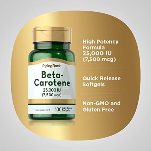 Piping Rock Beta Carotene bottle cap and safety seal