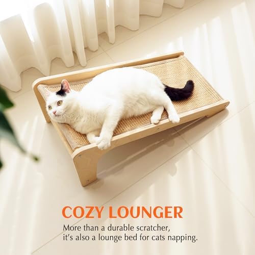 Easy five minute assembly guide layout for PETKARAY wooden cat scratcher ramp large size.