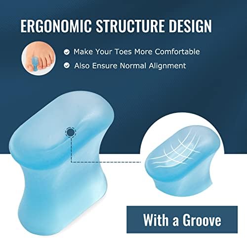Washable and reusable silicone spacers for overlapping toe relief.