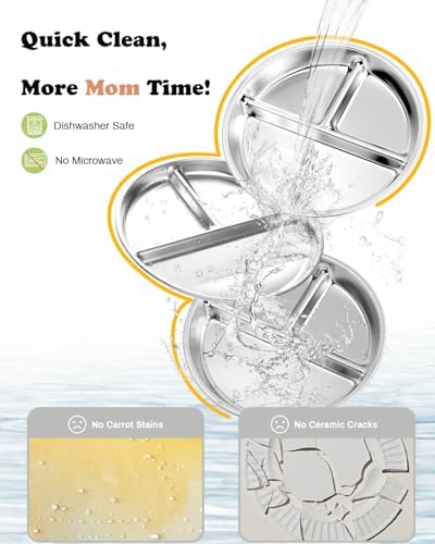 Bakpoco stainless steel plates demonstrating portion control for family meals