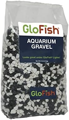 Close up of Glofish fluorescent gravel texture and color details