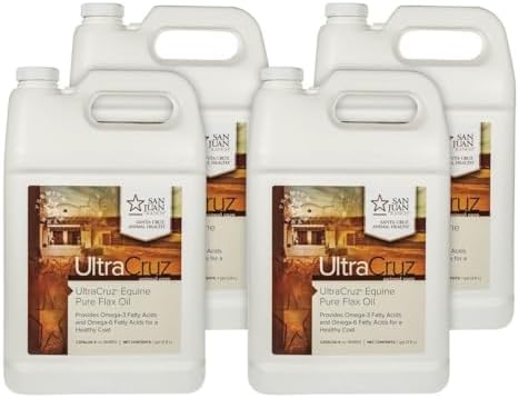 UltraCruz pure liquid flaxseed oil Omega 3 supplement for livestock skin and coat health