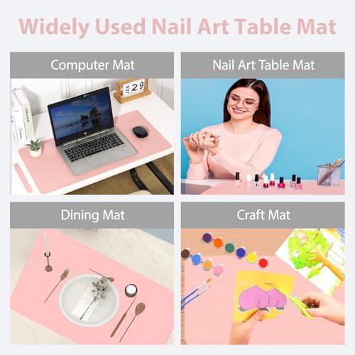 Professional nail salon desk mat with hand rest