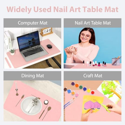 Professional nail salon desk mat with hand rest