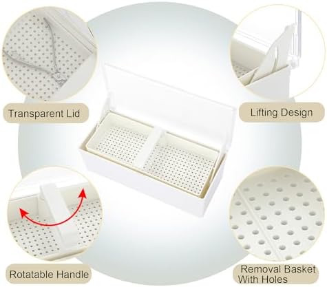 Top view of Juxyes plastic disinfecting box for salon tools