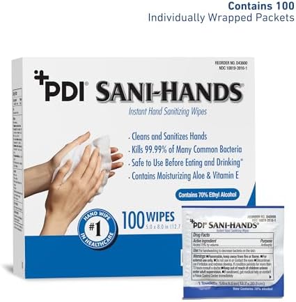 Sani-Hands Hand Sanitizer Wipes 100 Packets Per Box - Image 2