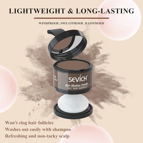 Sevich sweatproof hairline touch up powder medium brown shade swatch