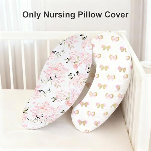 Little Grape Land nursing pillow covers folded in 2-pack set